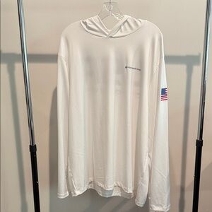 White Long Sleeve Men’s Performance Hoodie